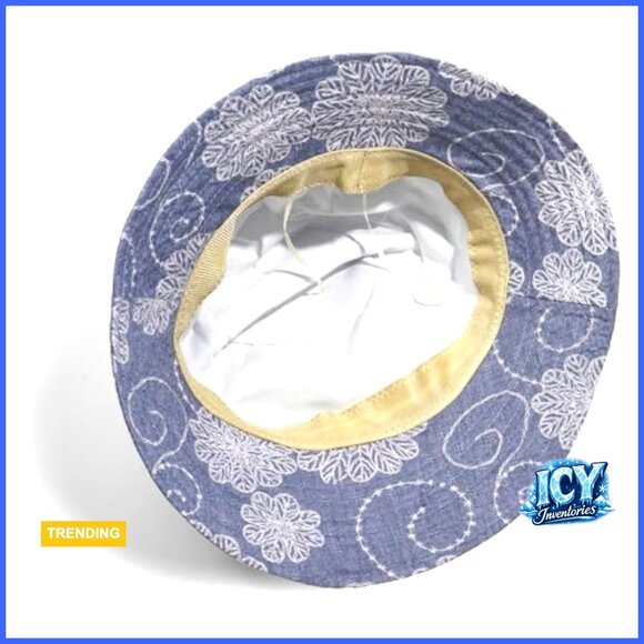 Vintage Bucket Hat Foldable Wide Brim Floral Print Cotton Polyester main image 6